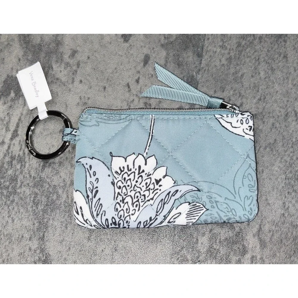 Vera Bradley Women’s Performance Twill Zip ID Case Wallet,Tiger Lily Blue Oar - Picture 2 of 7